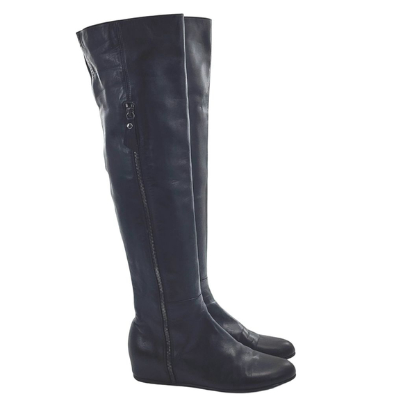 STUART WEITZMAN Hidden Wedge Over the Knee Boots in Black Size 8
